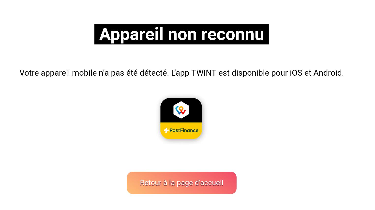 Message d’erreur de Twint